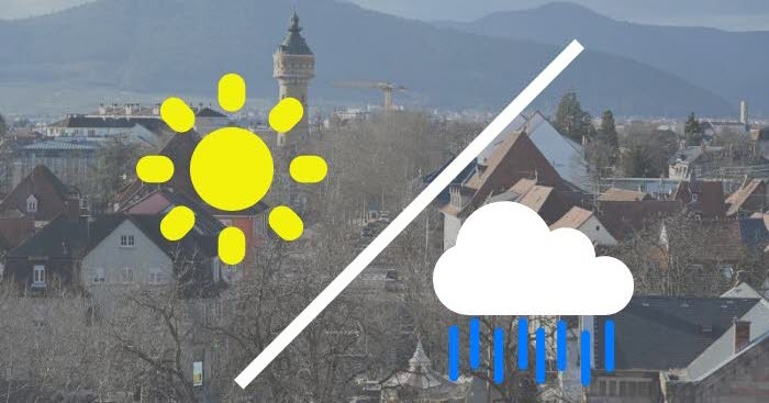 Mittelelsass. Wetter: Schauer am Mittag