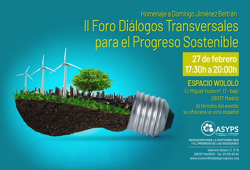 The 2nd ASYPS Forum for Transversal Dialogues for Sustainability paid tribute to Domingo Jiménez Beltrán.