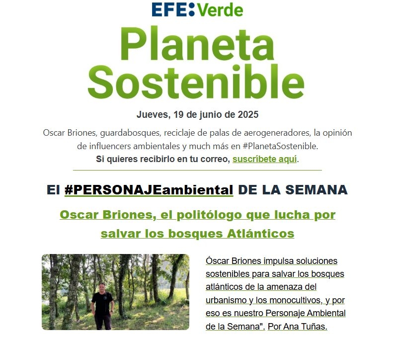 Óscar Briones, defensor de los bosques atlánticos, es el Personaje Ambiental de la Semana en Planeta Sostenible