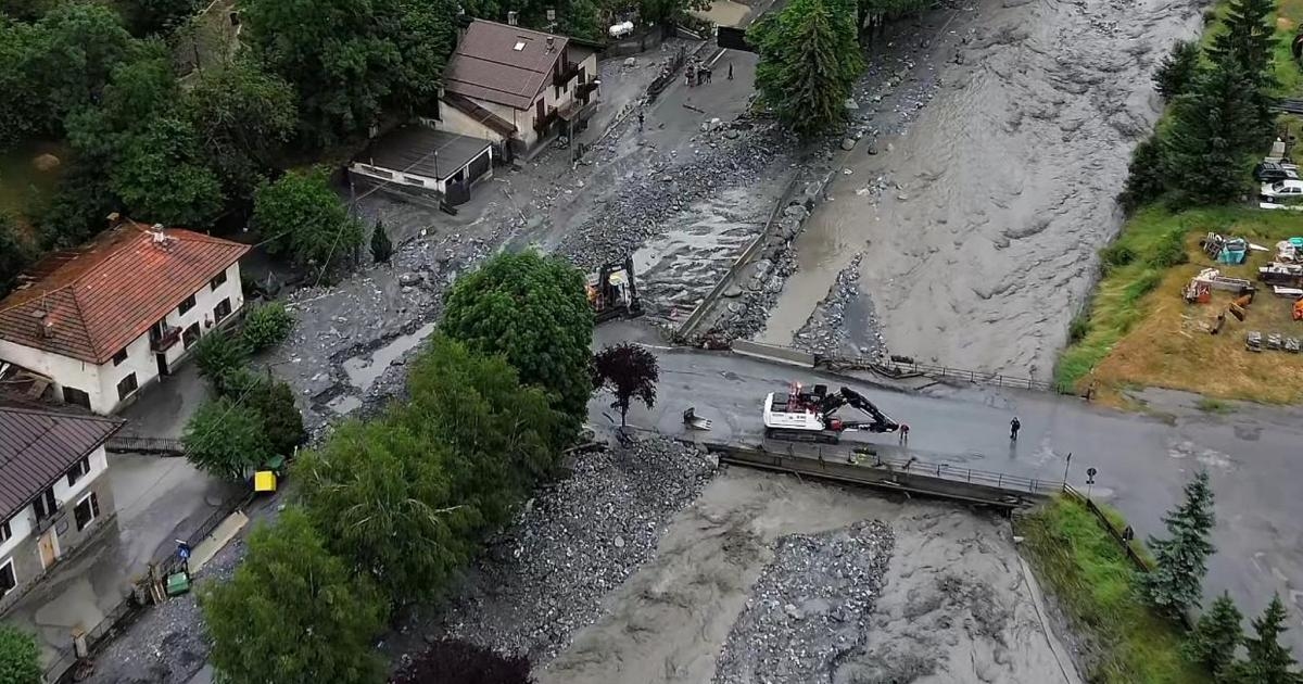 Flood in Bardonecchia, the Frejus overflows: the first images from the drone