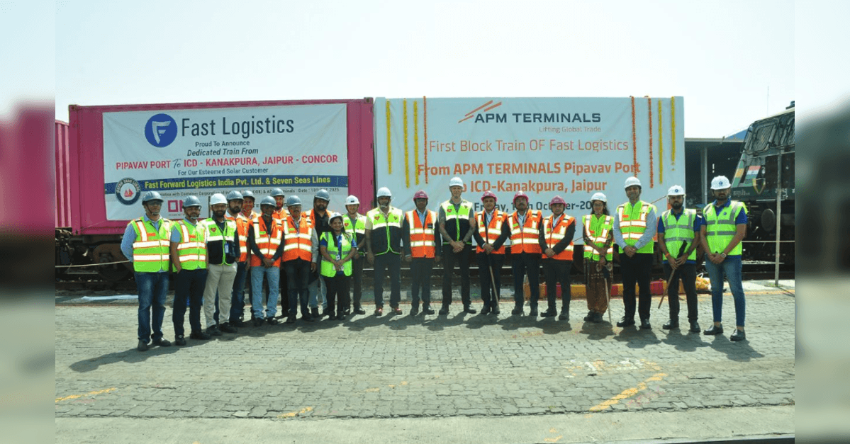 APM Terminals Pipavav flags off dedicated block train for solar energy project to Jaipur